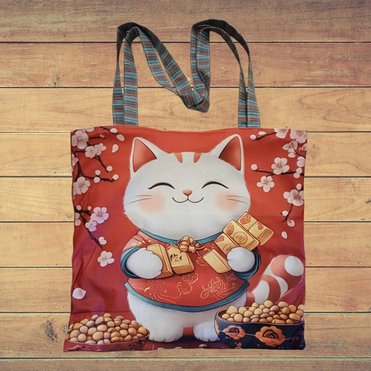 Tasche Unikat Glücks Miez - Motiv beidseitig