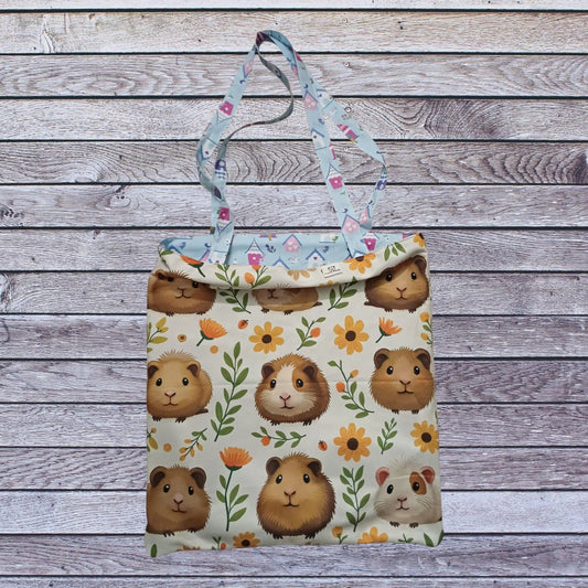 Tasche Unikat Blumen Pig - Motiv beidseitig
